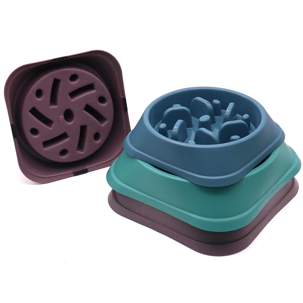 Square slow-feeder bowl — model 20260415